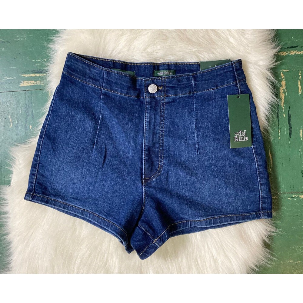 Junior’s Wild Fable Highest Rise Shorts Blue Sz 6/28R Denim Classic 80’s NWT